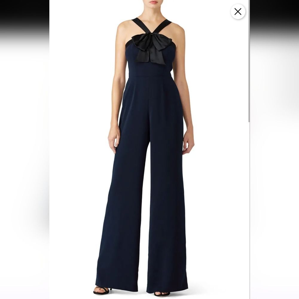 Jay Godfrey Dryden Jumpsuit Size 12 Black/Navy